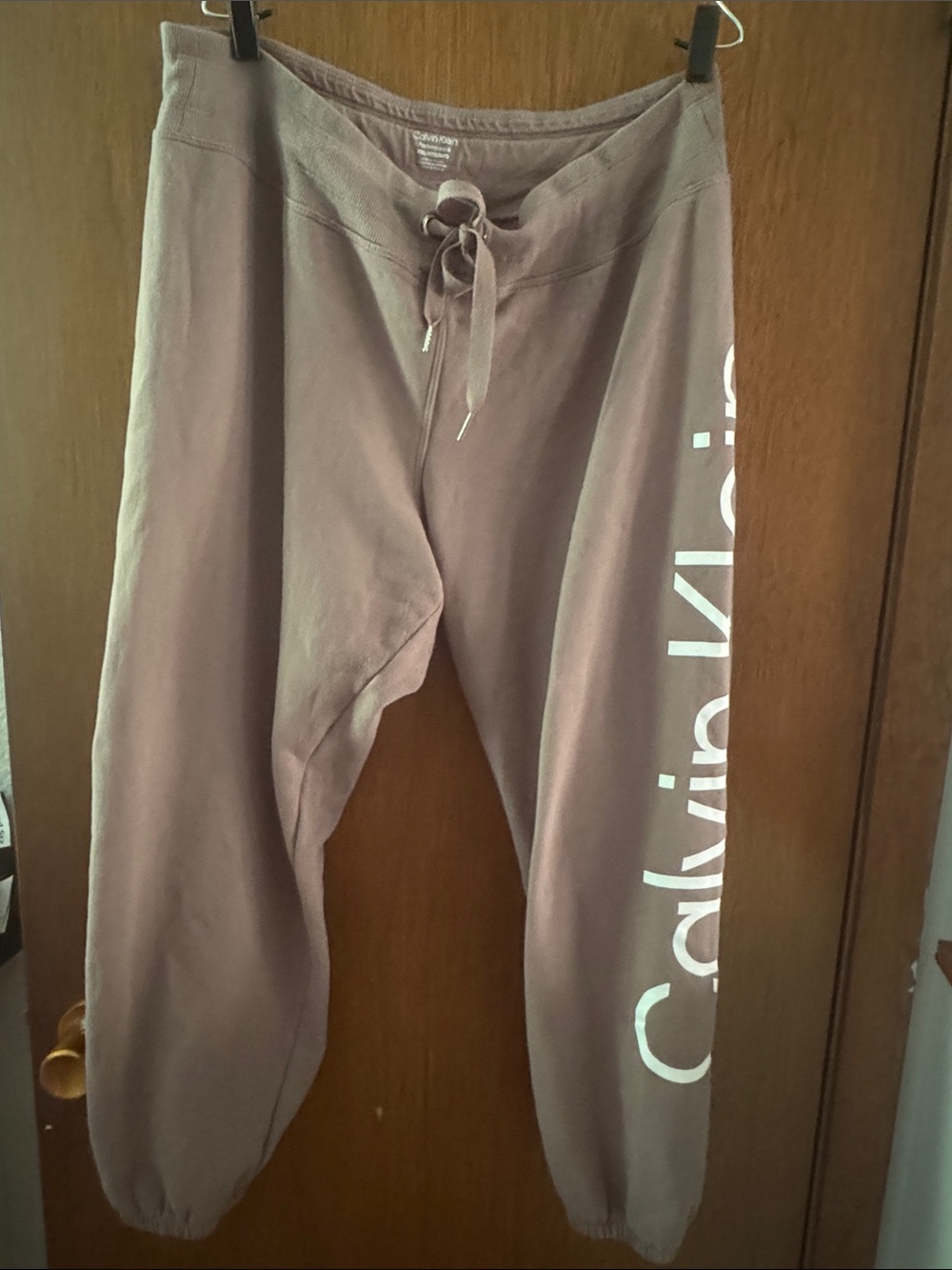 Calvin Klein Mauve Drawstring Logo Joggers